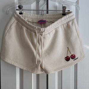 Edikted Cream Shorts with Cherry detailing